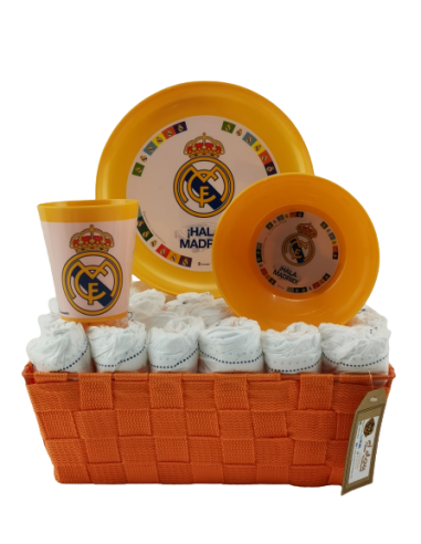 CESTA DE PAÑALES REAL MADRID ORANGE