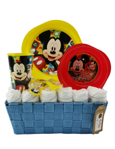 CESTA DE PAÑALES MICKEY YELLOW-BLUE